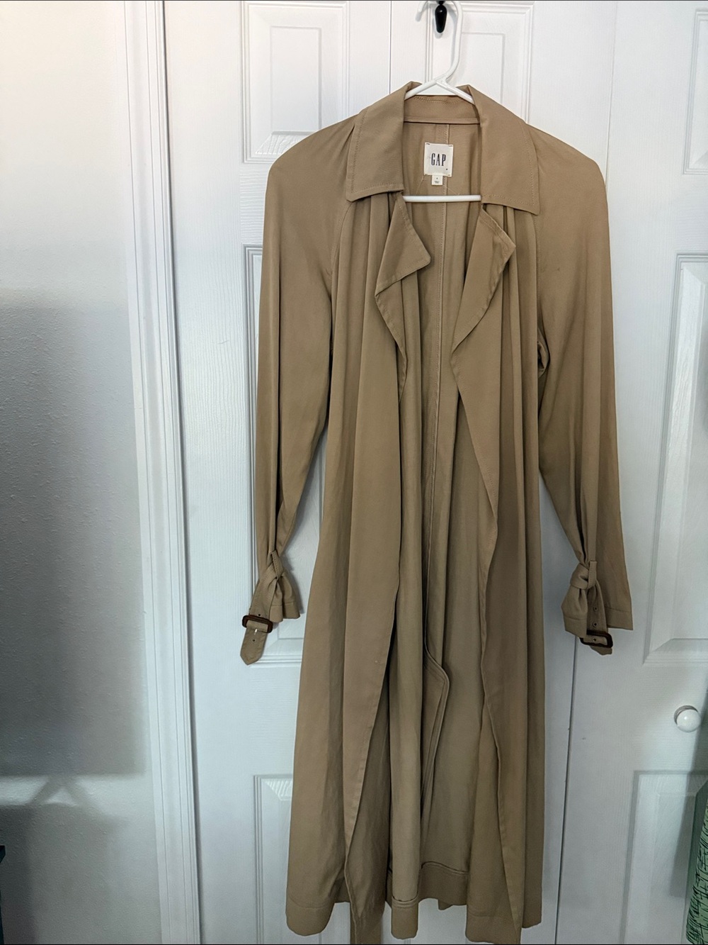 GAP Long Tan Buttonless Trench Coat